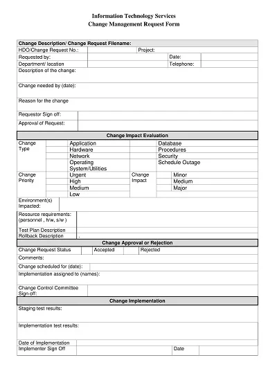 Change Management Request Form