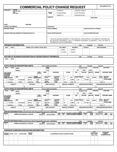 Change Request Accord Form Template