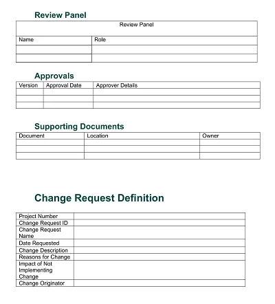 Change Request Form Word Template