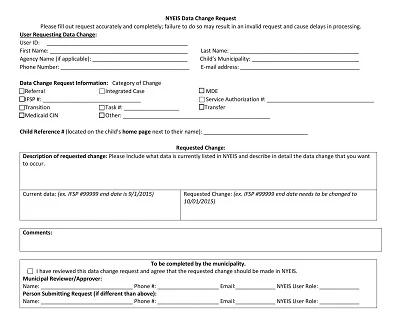 Data Change Request Form Template