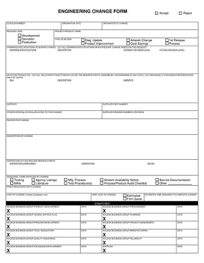 Engineering Change Request Form Template