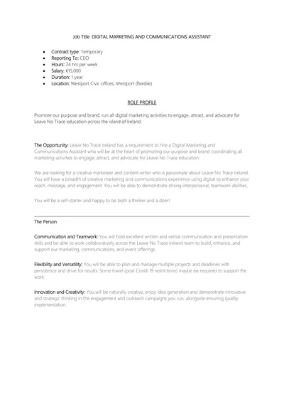 Social Media Marketing Consultant Contract