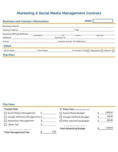 Social Media Viral Marketing Contract Template