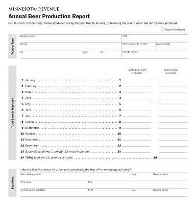 Annual Beer Production Report Template