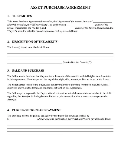 Blank Asset Purchase Agreement