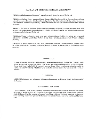 Building Sublease Agreement Template