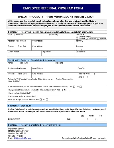 Employee Referral Program Form