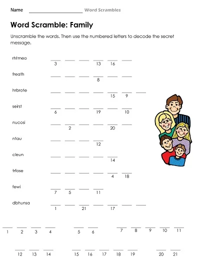 Family Word Scramble