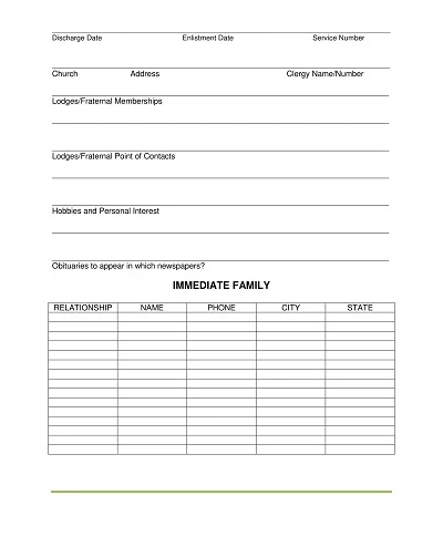 Funeral Service Checklist Template