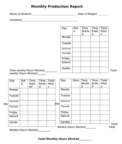 Monthly Production Report Word Template