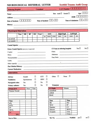 Neurosurgical Referral Letter Template