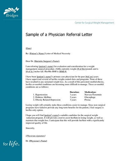 Sample Physician Referral Letter