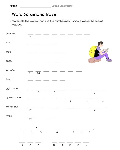 Travel Word Scramble