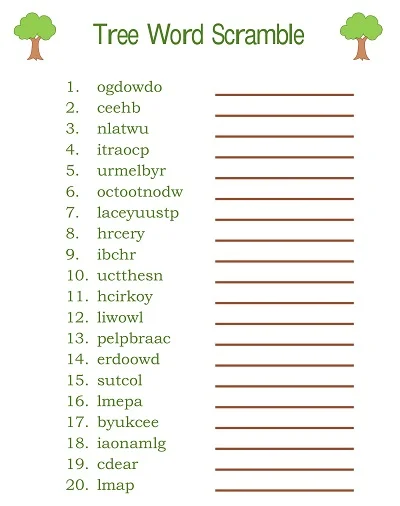 Tree Word Scramble