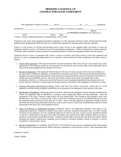 Vehicle Lease Agreement Template