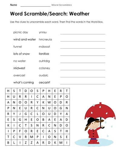 Weather Word Scramble