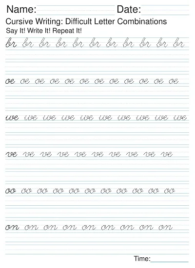 3rd Grade Cursive Worksheet