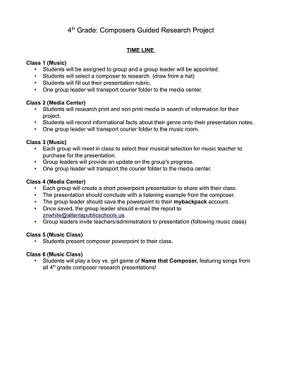 4th Grade Research Report Template