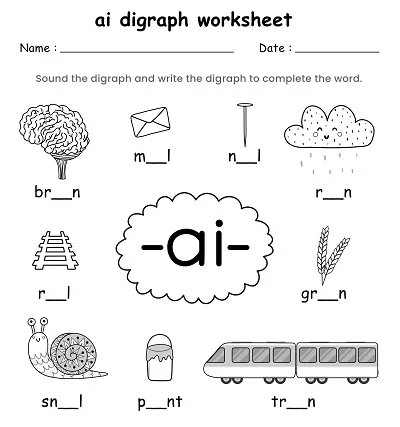 Ai Words Consonant Digraph Worksheet