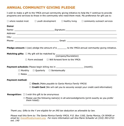Annual Campaign Pledge Form