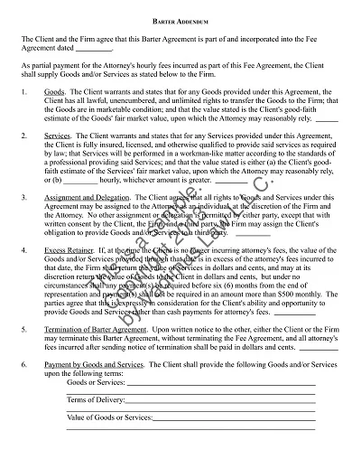 Barter Agreement PDF