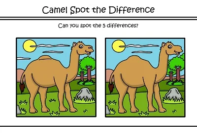 Camel Spot The Difference Puzzle Worksheet