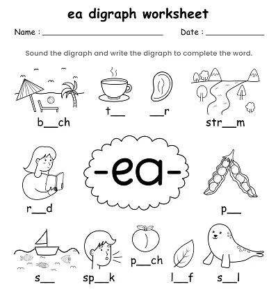 Ea Words Consonant Digraph Worksheet