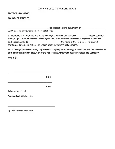 Formal Stock Certificate Template