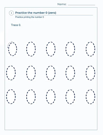 Learning Number 0 Worksheet