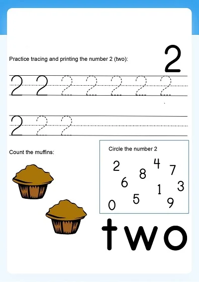 Learning Number 2 Worksheet