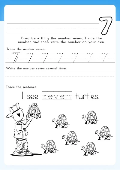 Learning Number 7 Worksheet