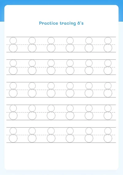 Learning Number 8 Worksheet