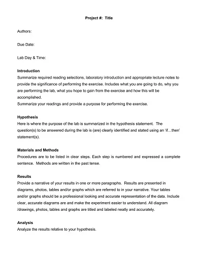 Microbiology Lab Experiment Report Template