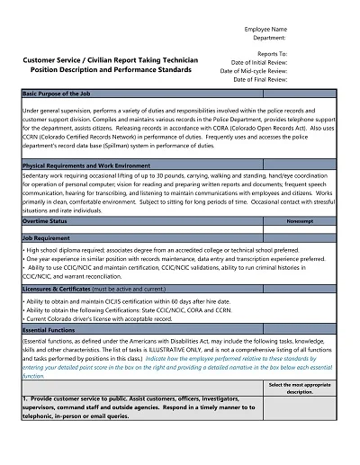 Monthly Customer Service Civilian Report