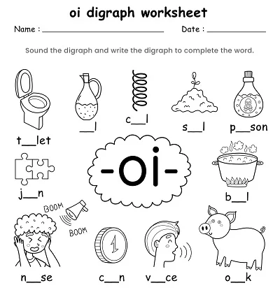 Oi Words Consonant Digraph Worksheet