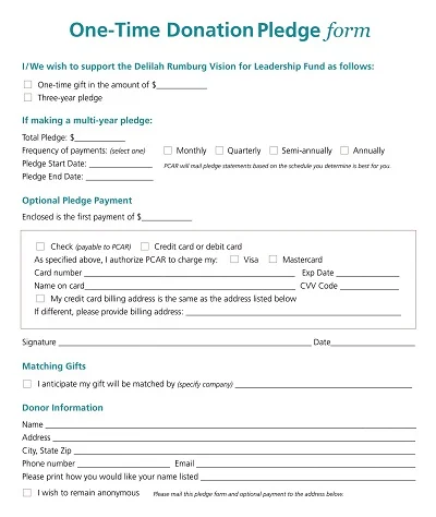 One-Time Donation Pledge Form