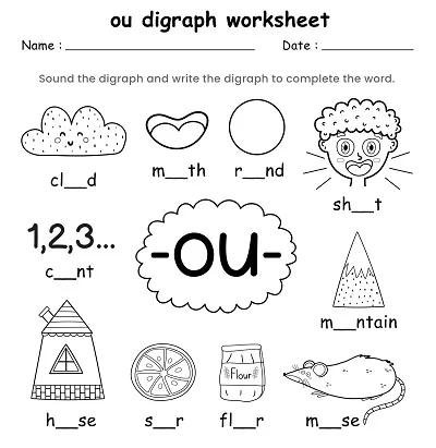 Ou Words Consonant Digraph Worksheet