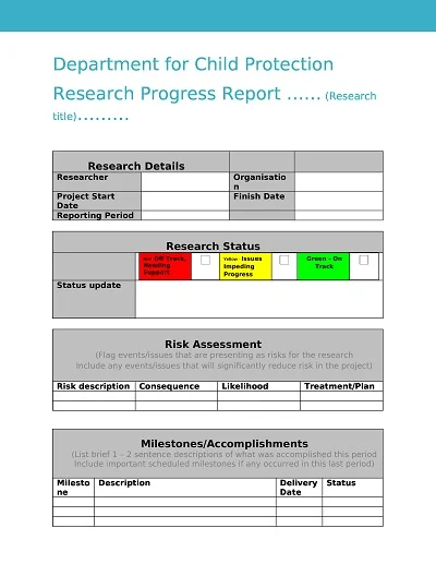 Research Progress Report Sample