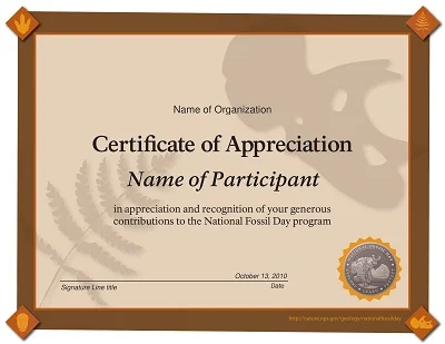 Sample Appreciation Certificate