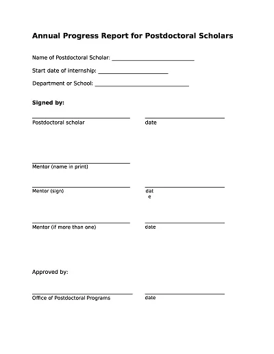 Scholars Progress Report Template