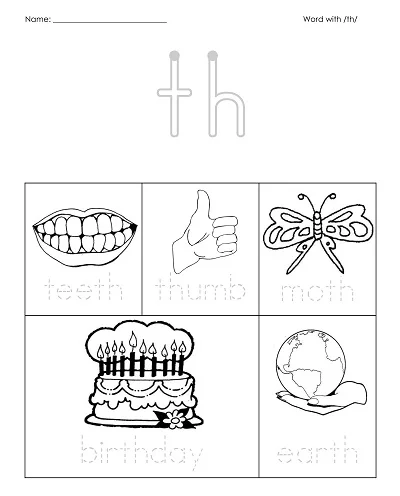 Th Words Consonant Digraph Worksheet