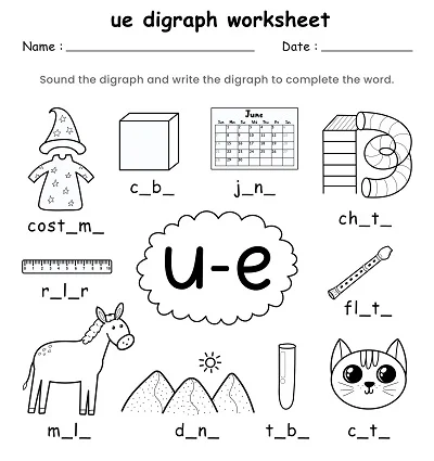 Ue Words Consonant Digraph Worksheet