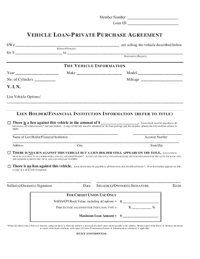 Vehicle Loan Purchase Agreement