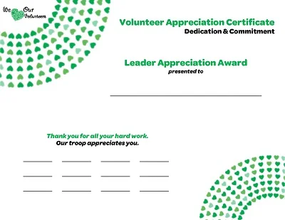 Volunteer Appreciation Certificate