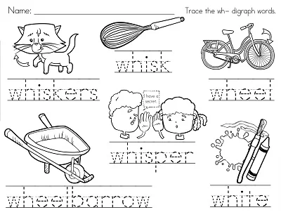 Wh Words Consonant Digraph Worksheet