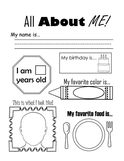 All About Me Ice-Breaker Worksheet
