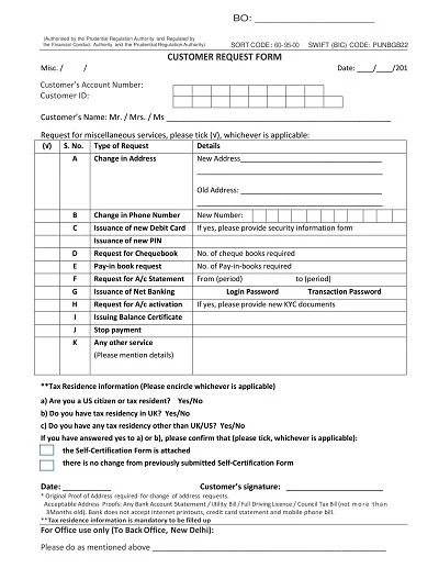 Customer Check Request Form Template