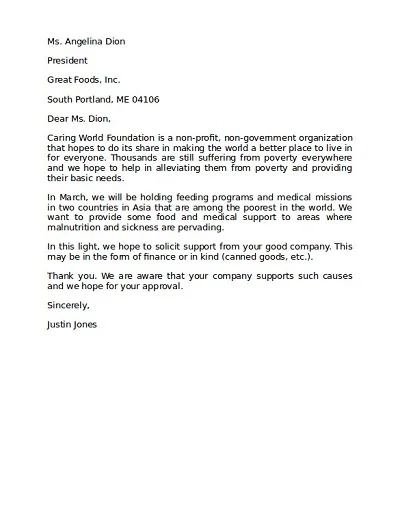 Formal Fundraising Letter Template