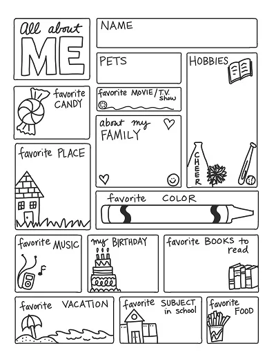 Math All About Me Worksheet