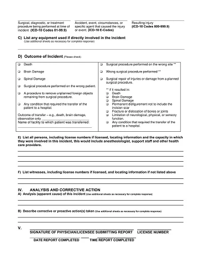 Office Adverse Incident Report Template